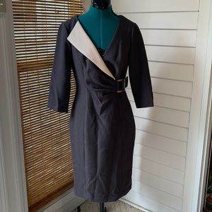Gray Kay Unger sheath dress, size 8, NWOT